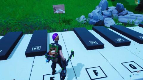 Visita un piano gigante y toca la partitura Fortnite Temporada 10 Visita un piano gigante y toca la partitura Fortnite Temporada 10