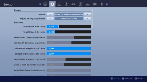 Configuraciones Fortnite Configuraciones Fortnite