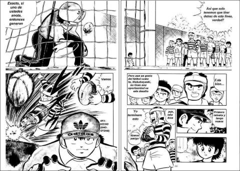 Viñetas del manga de Capitán Tsubasa (Oliver y Benji)