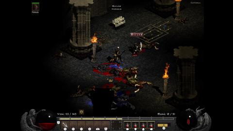 Diablo II Resurrected con modo clásico activado.