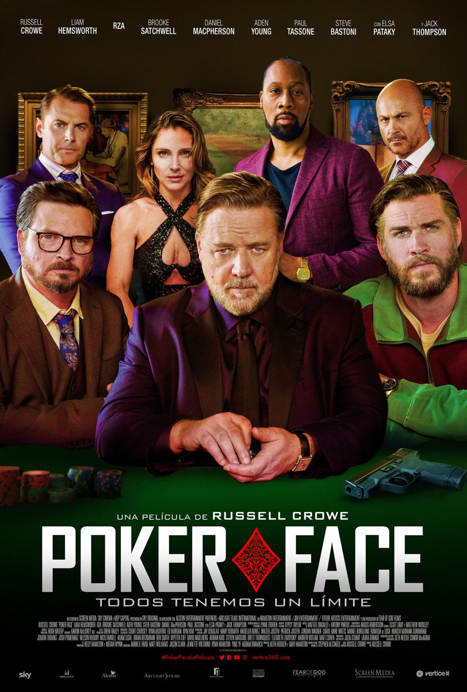 Póster de Poker Face, la película encabezada por Russell Crowe que