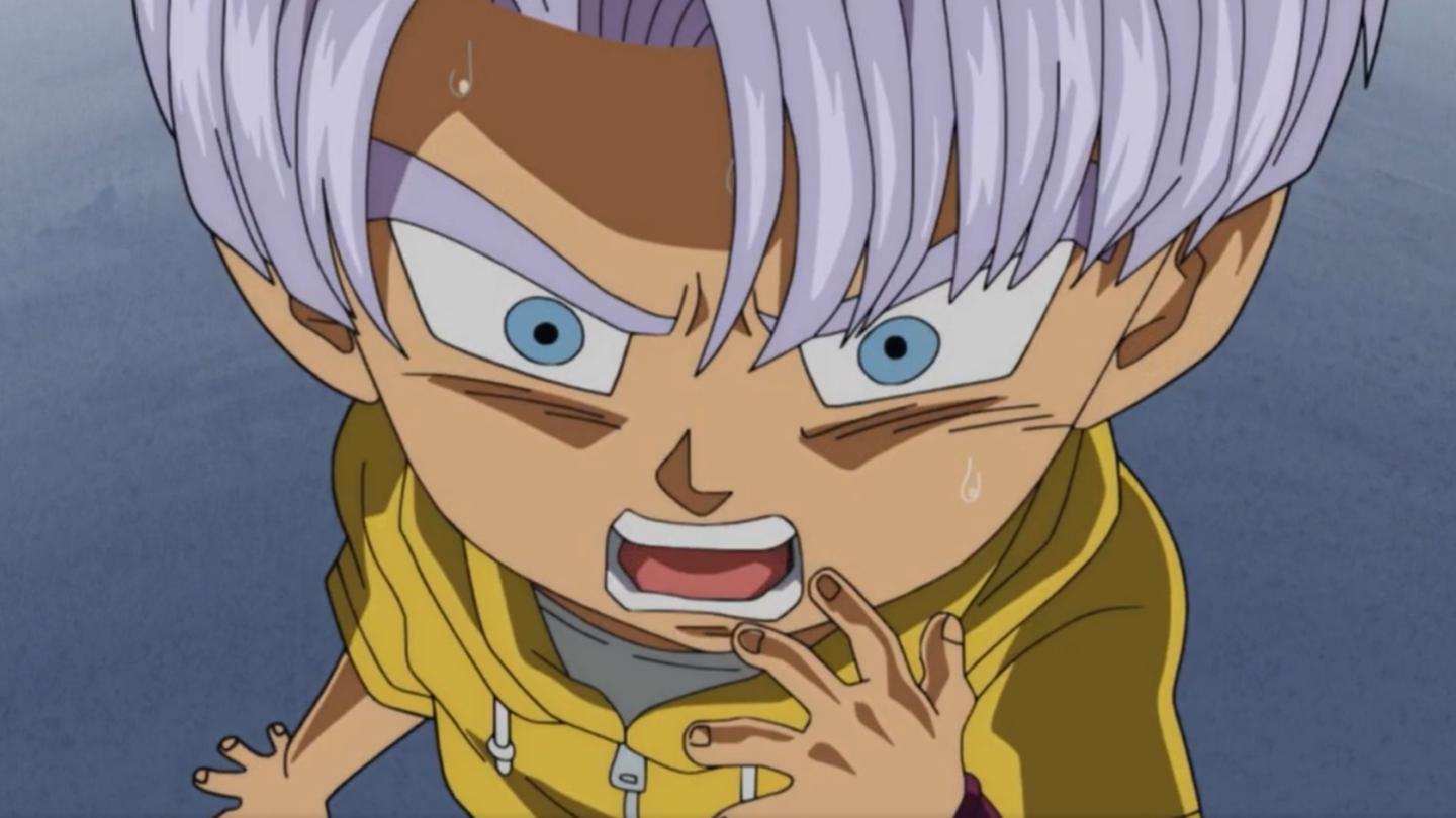 Dragon Ball Super Trunks niño ahora también tiene el pelo azul en el
