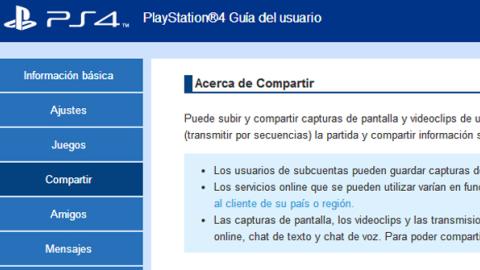 Guía de usuario de PS4 en castellano ya disponible